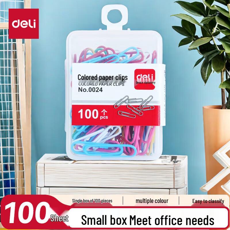 Deli Colorful Paper Clips (100 Count)