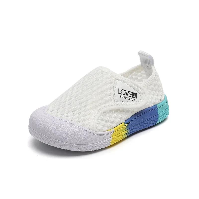 

Baby Girls Boys Casual Shoes Summer Infant Toddler Shoes Kids Mesh Board Shoes Non-slip Soft Bottom Children Student Sneakers 21 белый