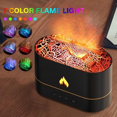 250 ml Nawilżacz powietrza z płomieniem 1/3/5H USB Inteligentny czas LED Elektryczny dyfuzor zapachowy Symulacja ognia Lampa nocna