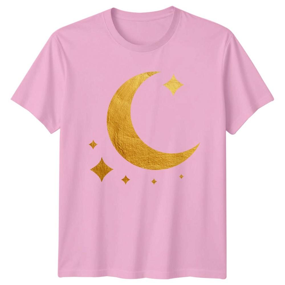 Golden Textured Moon Stars Celestial TShirt Astrology Celestial Birthday Gift