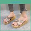 Stylish Summer Violet Cross Strap Womens Sandals Comfortable Thick Sole Beach Shoes
