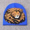 Jacquard Knitted Hat Hip Hop Warm Lion Animal Pattern Ear Protection Bag Head Pullover Cold Hat Brimless Wool Hat