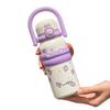 Cute Cartoon Thermal Water Bottles With Handle Insulated Cup 316 Stainless Steel Double Drinking Vacuum Flask Straw Cup 550ML