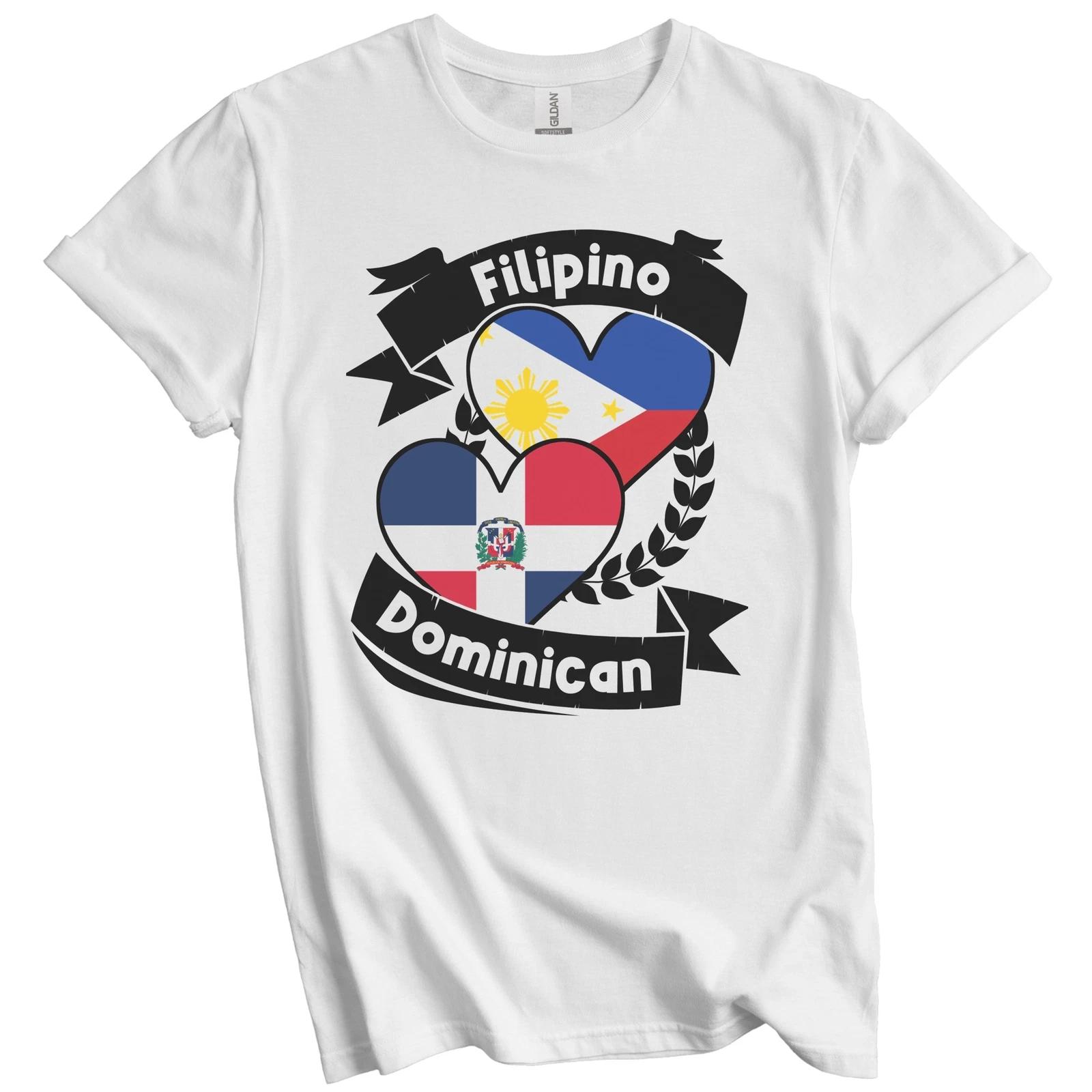 Filipino Dominican Heart Flags Philippines Dominican Republic T-Shirt M