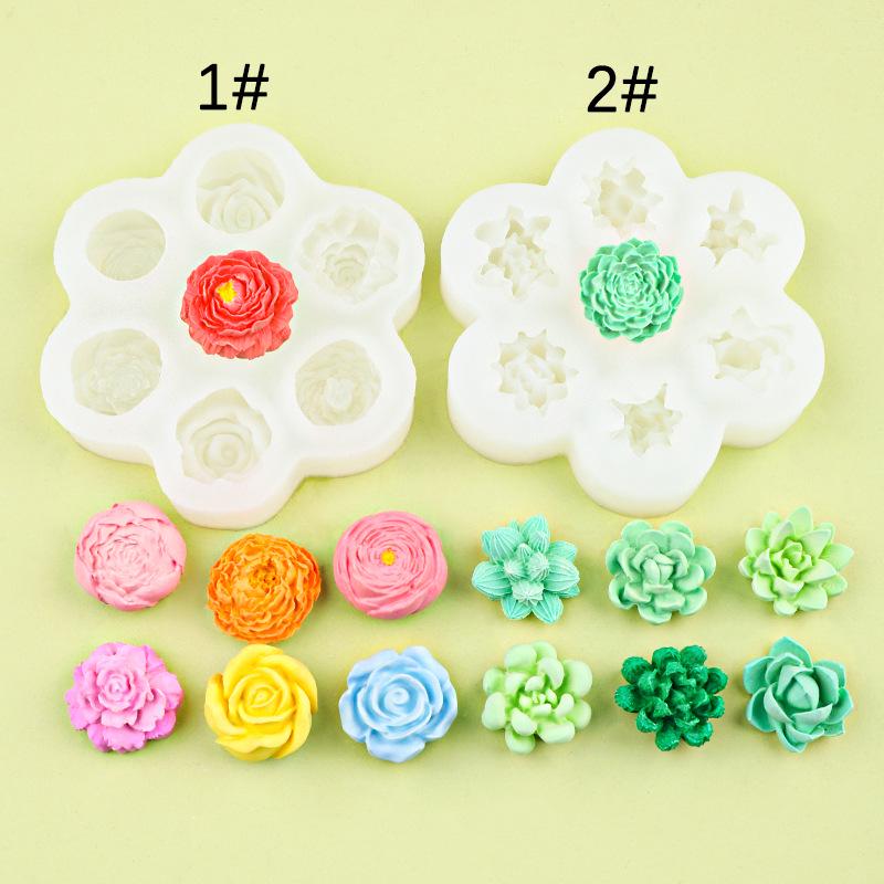 Aroma Candle and Chocolate 3D Rose Peony Silicone Mold for DIY Car Freshener