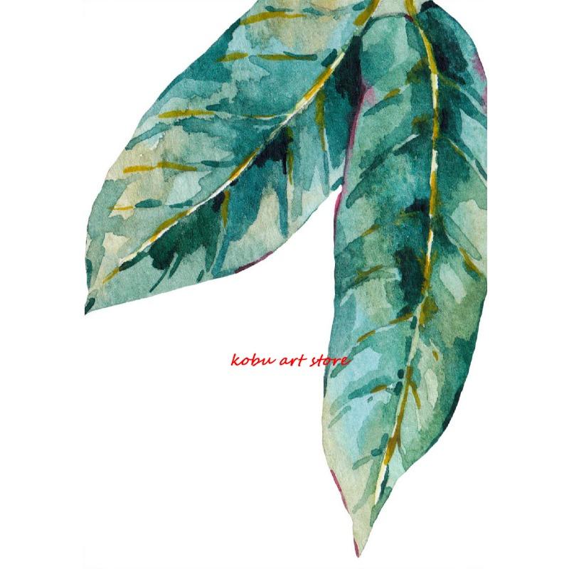 

Постер с листьями тропической пальмы, акварельный ботанический принт с папоротником и монстерой, картина на холсте, настенное искусство, картина для комнаты, домашний декор 21cm×30cm NoFrame