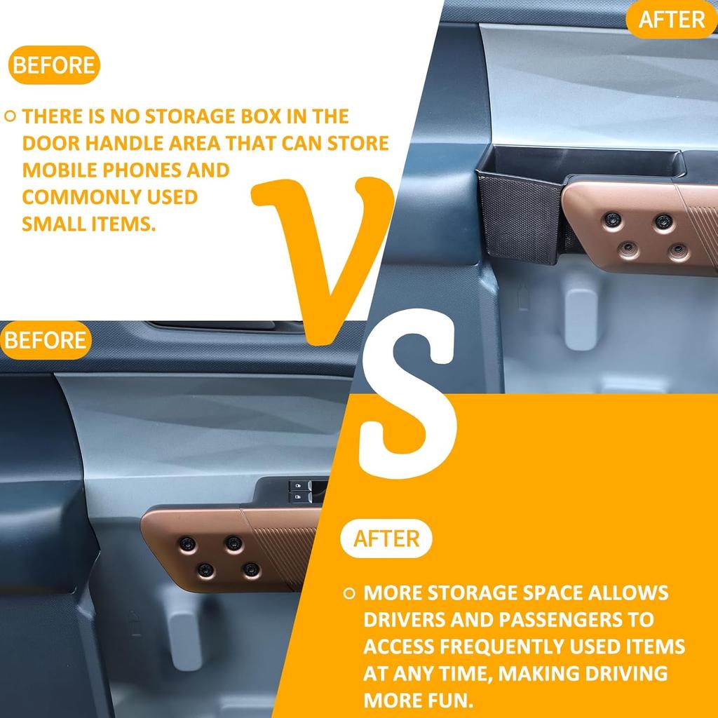 Daeiclru Car Door Side Storage Box Compatible with Ford Maverick 2022 2023, Front and Rear Door Side Armrest Phone Pocket Organizer Insert Glove