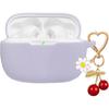 for JBL Vibe Beam 2 / JBL Vibe Beam Case Cover with Cute Cherry Daisy Flower Charm Keychain,Soft Silicone Protective Shock Cover for JBL Vibe 200TWS