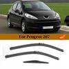 Set of Front And Rear Wiper Blades Suitable for Peugeot 207 Hatchback from 2006-2014, Including Windshield Sizes of 66.04cm, 43.18cm, And 40.64cm