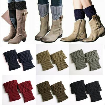 Winter Short Crochet Warm Boot Socks Ankle Warmer Knitted Socks Leg Warmers