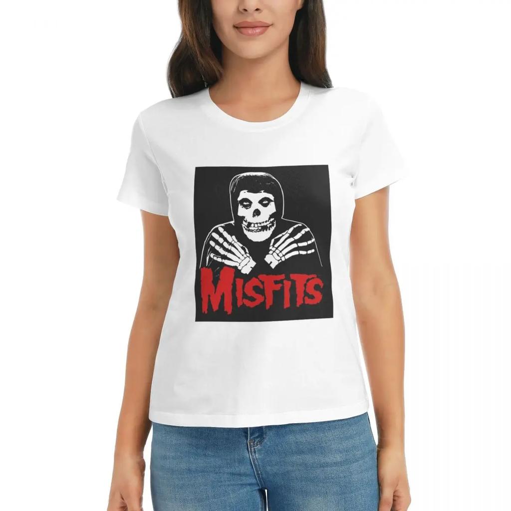 Dames T-shirt Misfits Schedel Zomer Korte Mouw T-shirts Ronde Hals Katoenen T-shirts Kleding Tops Streetwear