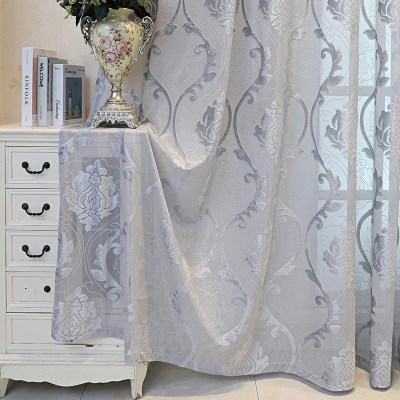 

Винтажная жаккардовая занавеска - полупрозрачная, не мнется, с люверсами сверху для гостиной, спальни, ванной комнаты width 100 * height 250