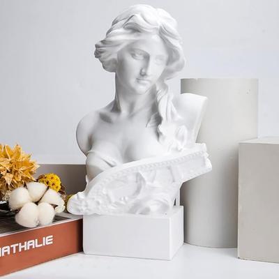 White Greek Goddess Resin Sculpture Statue for Home Decor (Music Theme)