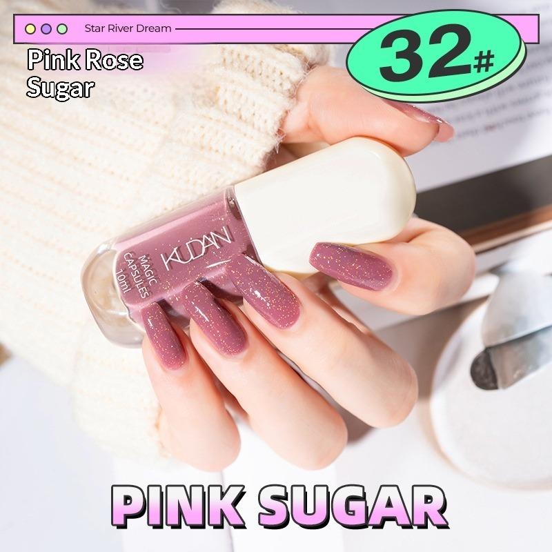 No-bake, Quick-drying, Odorless, Fine Glitter, Sparkly, Nude, Water-based, Peel-off Nail Polish.