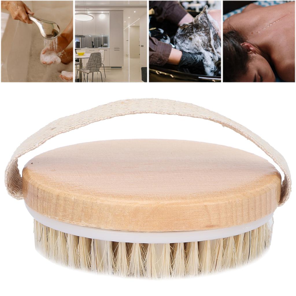 Round Body Massage Brush Portable Home Salon Exfoliating Body Scrubber Shower Bath Brush