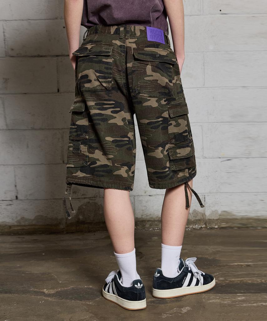 HOODHOOD Camo Bermuda Cargo Denim Pants Khaki