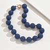 European Colorful Beaded Necklace, Ins Exaggerated Acrylic Round Bead Choker Clavicle Chain