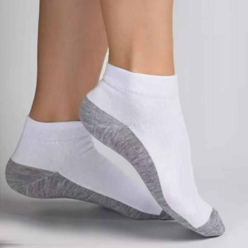 10Pcs Daily Work, Leisure, Sports, Men's and Women's Short Socks, Mesh Breathable Running Socks, Anti-Friction Design on the Heel, Unisex, Knitte
