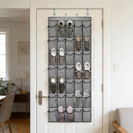 Over-the-Door Shoe Organizer 35 Pockets Mesh Breathable Storage Bag Hanging Shoe Storage Bag with Hooks for Door Closet Dorm Room