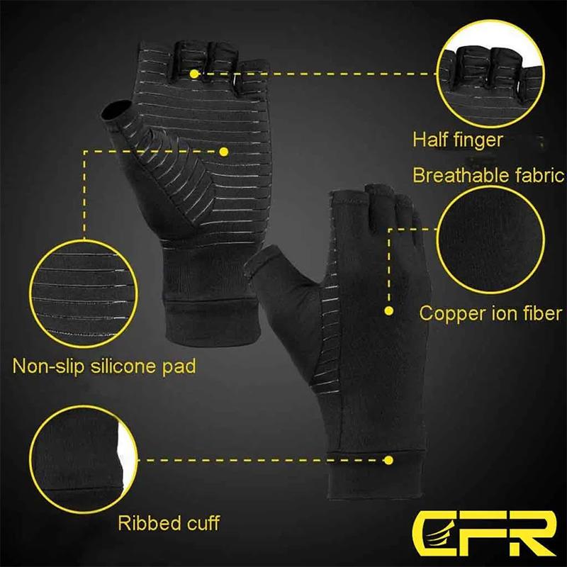 Compression Arthritis Half-finger Gloves for Men and Women Soft and Durable Wrist Support Suitable for Touchscreen Daily Use