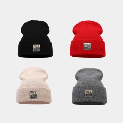 Trendy Brand Fashion Labeling Knitted Hat Men's Street Personalized Cold Hat Loose Women's Versatile Knitted Hat