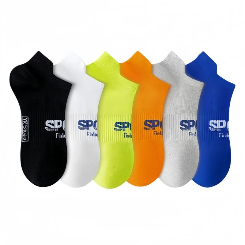 5 Pairs of Men's Spring and Autumn Pure Cotton Deodorant Sports Wicking Short Boat Socks