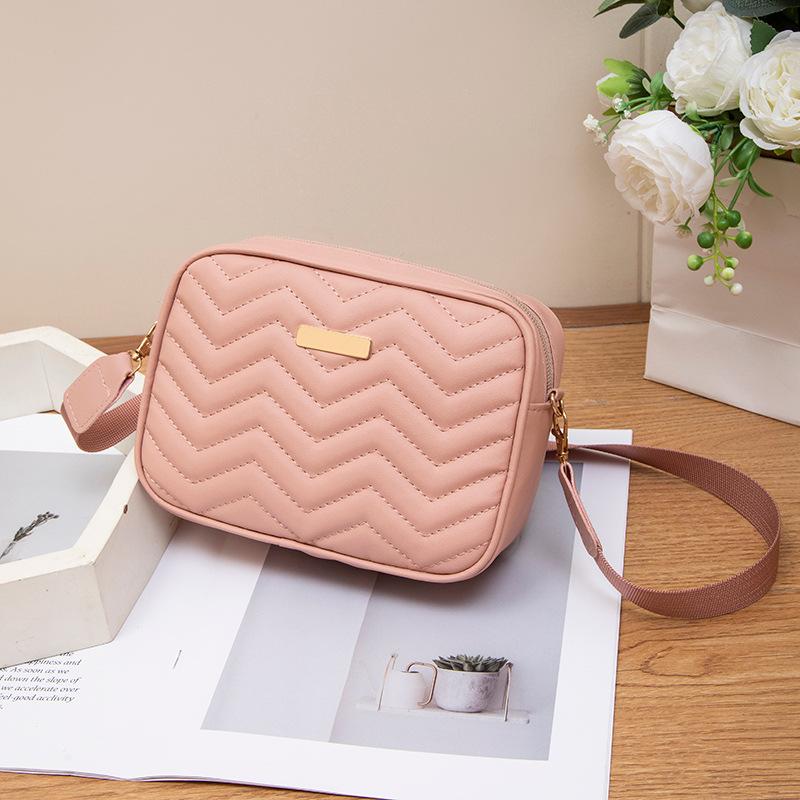 LIS Classic Wave Embroidered Small Square Bag Women's Bag Simple and Fashionable Versatile Messenger Mobile Phone Bag