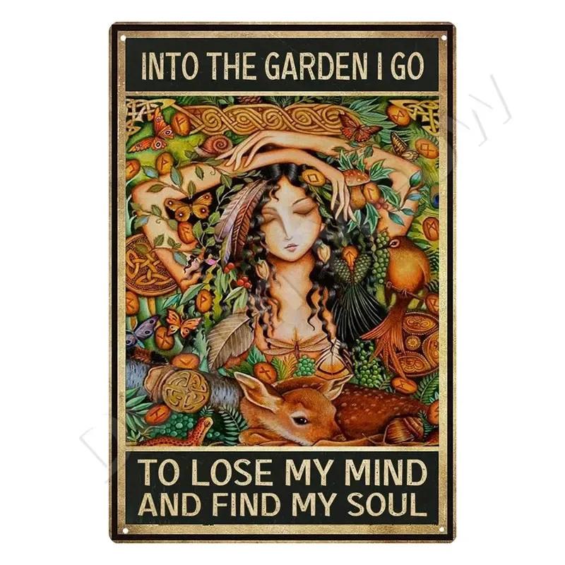 Bądź łaskawy dla swojego umysłu Retro Blaszane Znaki Inspirujące Cytaty Sztuka Ścienna Znak Muza Vintage Wystrój Domu Pokoju Ogrodu Hipisowska Dziewczyna Plakat