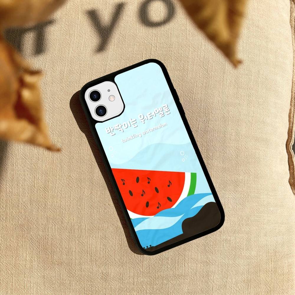 

Koear Viva La Vida Twinkling Watermelon Phone Case Wireless Charging PC+TPU For iPhone 11 12 13 14 15 16 17 Pro Max Plus case iPhone 15 plus