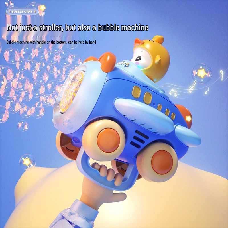 Electric Bubble Blowing Airplane Walker for Kids with Sound & Light Effects