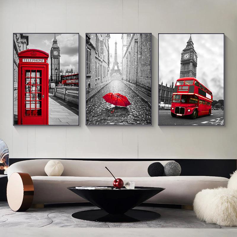 City London Paris Landscape Canvas Paintings Nordic Posters and Prints Wall Art Pictures for Living Room Home Decoration