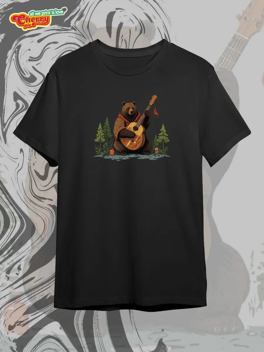 Black T-shirt with Christian print S