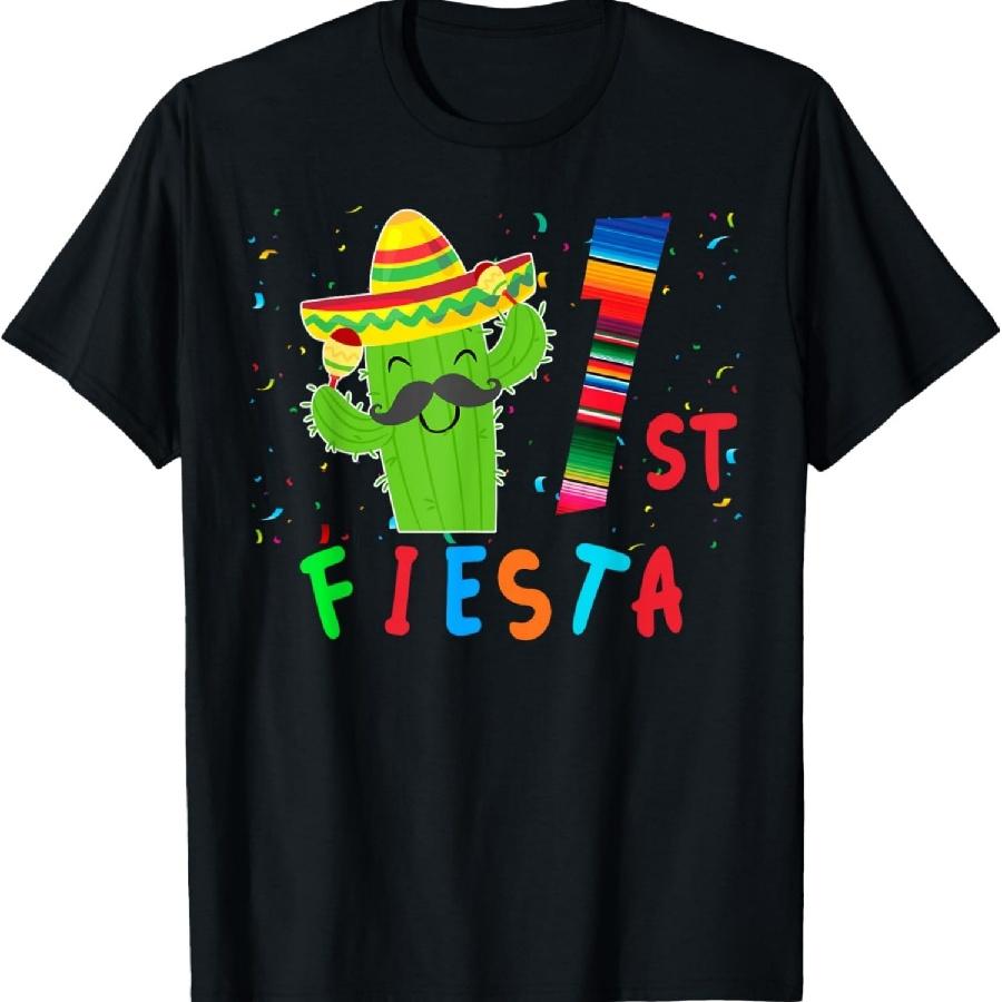 Unisex T-shirt Mexican Birthday Theme Party Matching Group Fiesta 1st T-Shirt