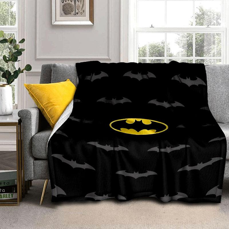 1pc Batman Symbol Pattern Cartoon Blanket,Portable Throw for Travel & Camping, All Season Cozy Blanket,Ideal Gift
