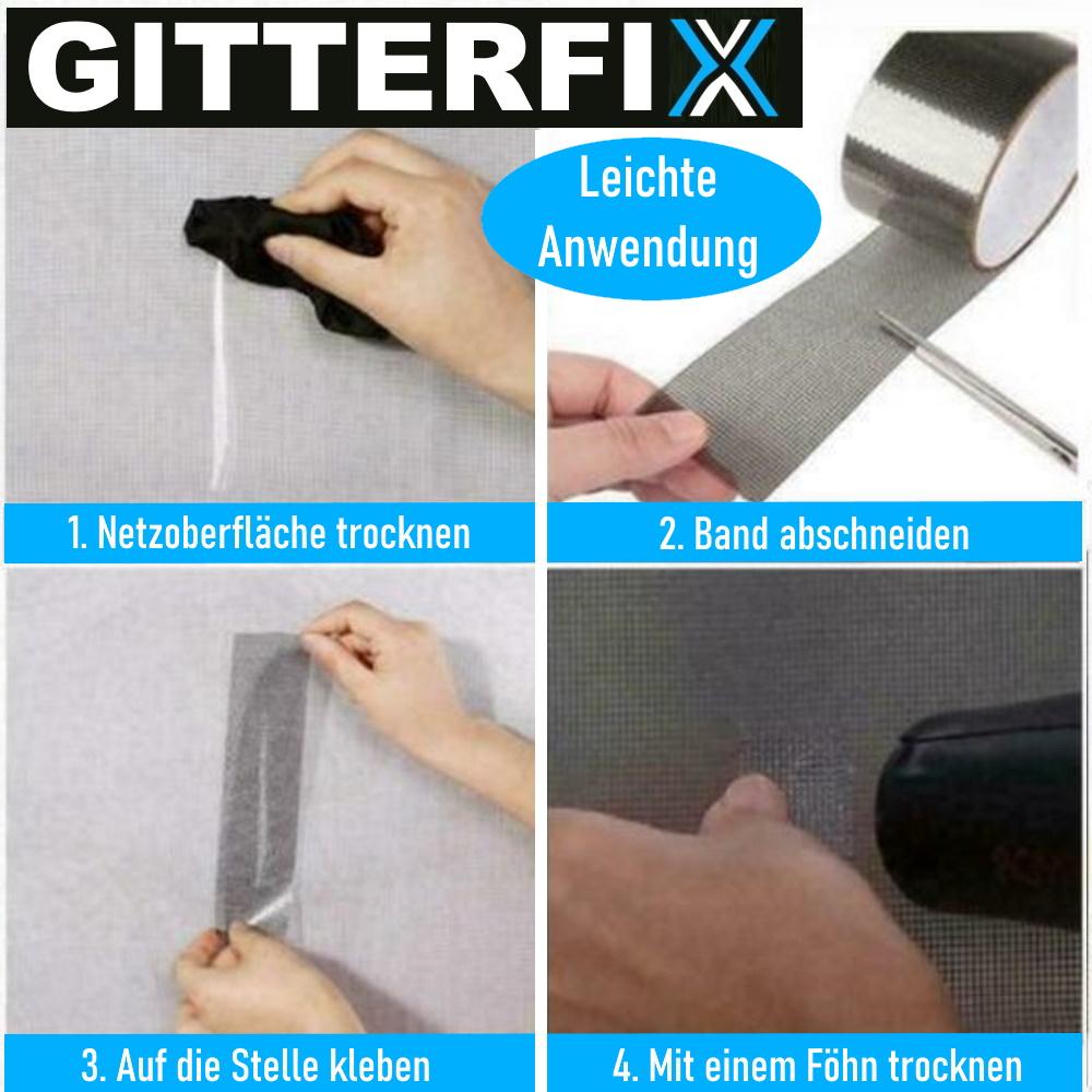 GITTERFIX Myggnettreparasjonstape Insektgardin Reparasjonssett vanntett