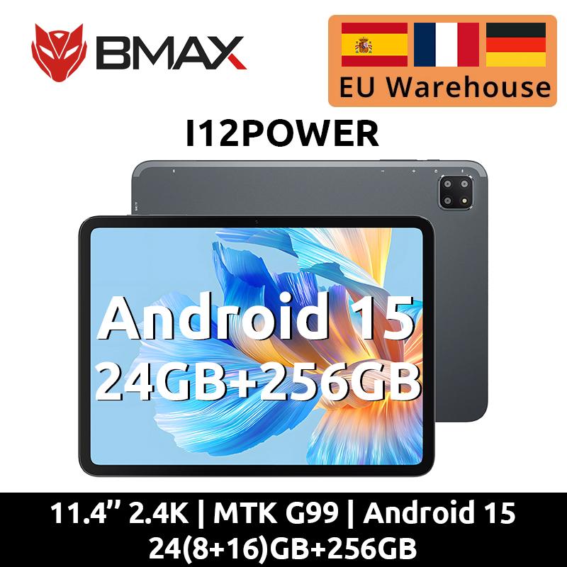 BMAX I12 Power Android 15 Tablet 11.4" 90Hz 2.4K IPS MediaTek Helio G99 ARM Mali-G57 MC2 8GB+16GB Expansion 256GB 4G LTE