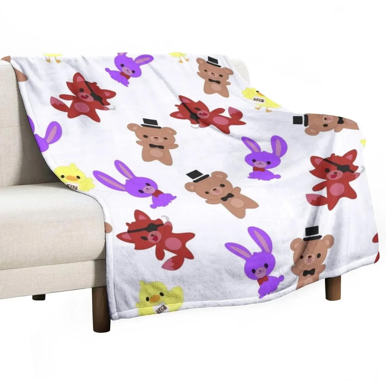 Милое покрывало с узором Fnaf Клетчатое на диване Диваны 75x90cm