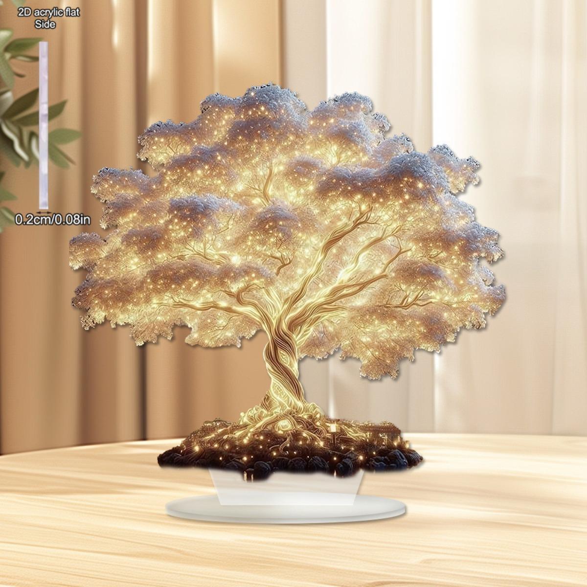 Tree of Life Multi Colored Acrylic Desktop Decoration Ornament - Blooming Life - Home Decoration, Nurseries, Home Desk Living Room Decoration, Rest 20*20cm