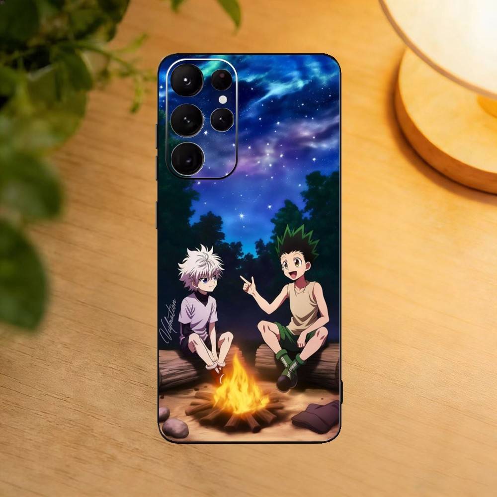 Gon & Killua Hunter X Hunter Handyhülle Für Samsung S25,24,21,22,23,30,Ultra,20,Plus,Fe,Lite,Note Weiche Schwarze Hülle