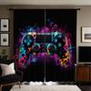 2 Pieces HD Digital Black Colorful Gamer Curtains Home Decorating Style Decorating Living Room Bedroom Rodding Curtains Effect S