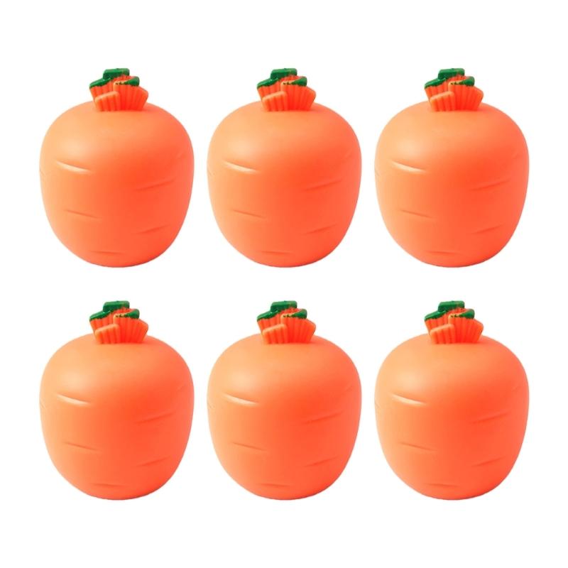 6PCS Silicone Rabbit Carrot Squeeze Stress Relief Toy Easter Theme Popup Bunnies Toy Stress Reliever for Home Office 1
