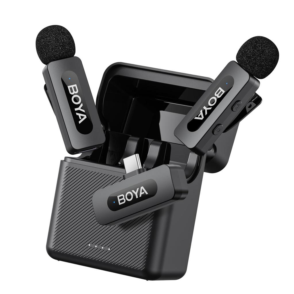 BOYA BY-V30 Wireless Pin Microphone, Compatible with iPhone 1516 and Android, Instant Connection, Audio-Video Sync, Noise Reduction, 36 Hours of