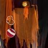 Halloween Hanging Pumpkin Ghost with Lighted Head Sound Rotating Motion Spooky Skeleton Props Outdoor Tree Porch Garden Party Decoration