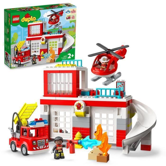 Lego 10970 Duplo Die Feuerwache und der Feuerwehrauslöser, LKW-Spielzeug, Feinmotorik, Große Steine, Geschenk für Kinder ab 2 Jahren