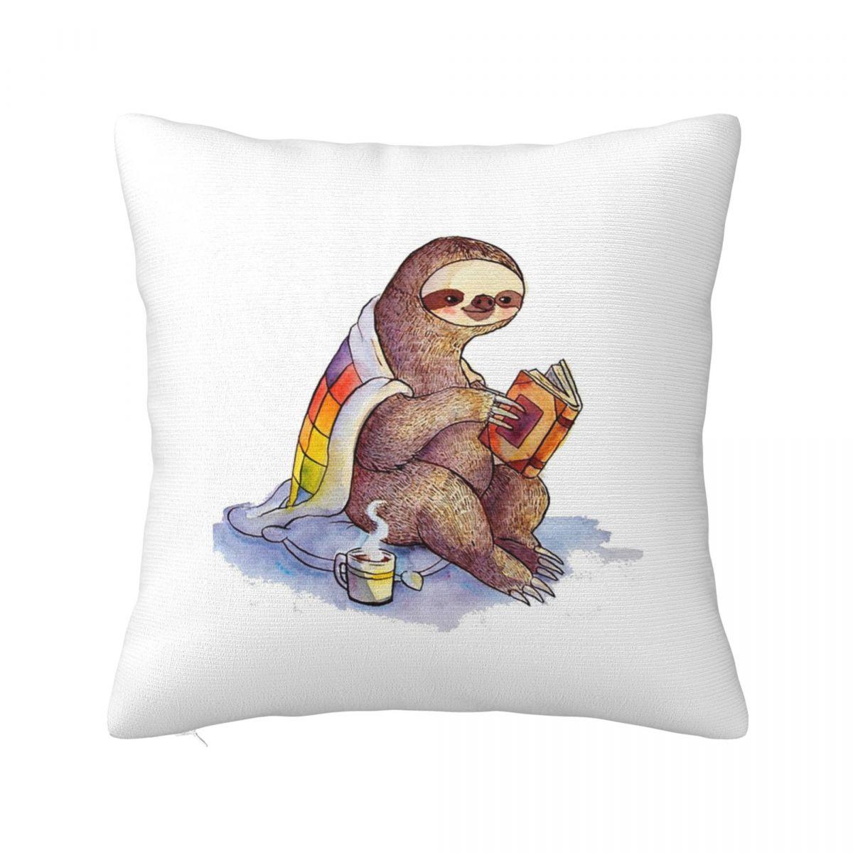 

XMas Sloth Kawaii Holidays Gifts Square Pillowcase Cushion Cover Pillow Case Throw Pillow Cover for Home Sofa Living Room 12x12Inch