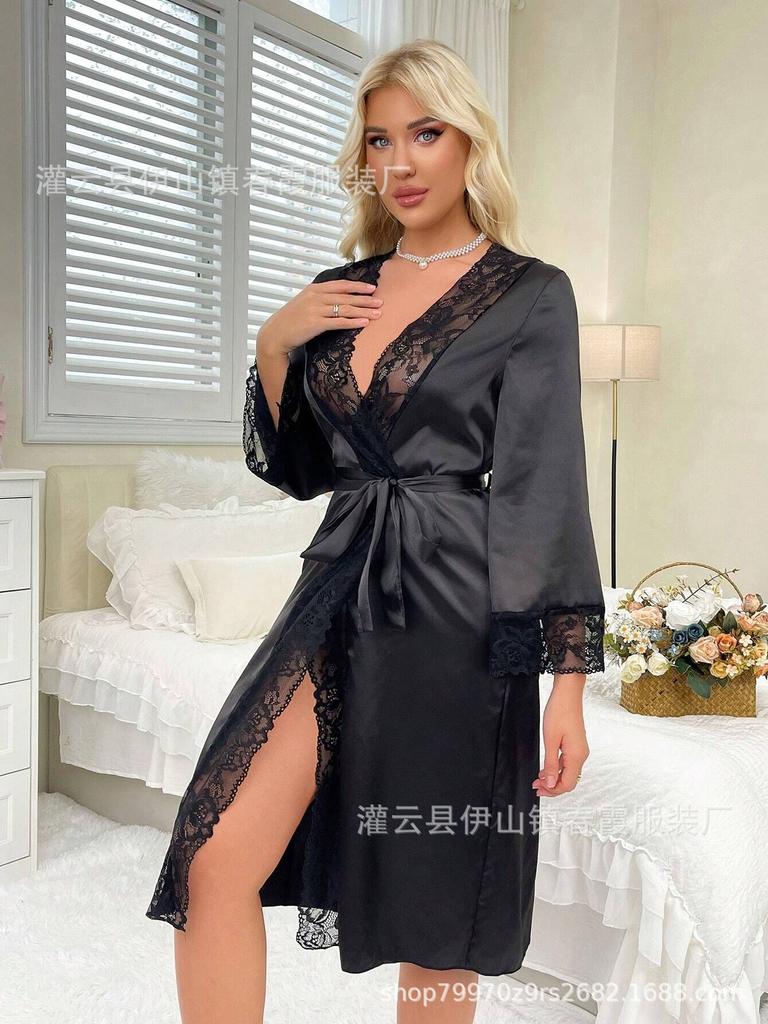 Νέο, δαντελωτό μπουρνούζι γυναικείο σέξι νυχτικό ρούχο χαλάρωσης γυναικείο