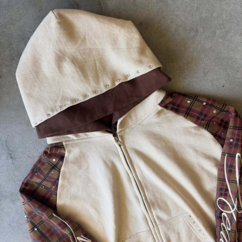 Bluza z kapturem i zamkiem błyskawicznym z nadrukiem Y2K Retro Unisex dla młodzieży Codzienna odzież