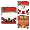 Christmas Chair Cover Cartoon Santa Claus/Snowman/Reindeer Chair Slipcover Holiday Stool Seat Cover for Dining Room Decoration