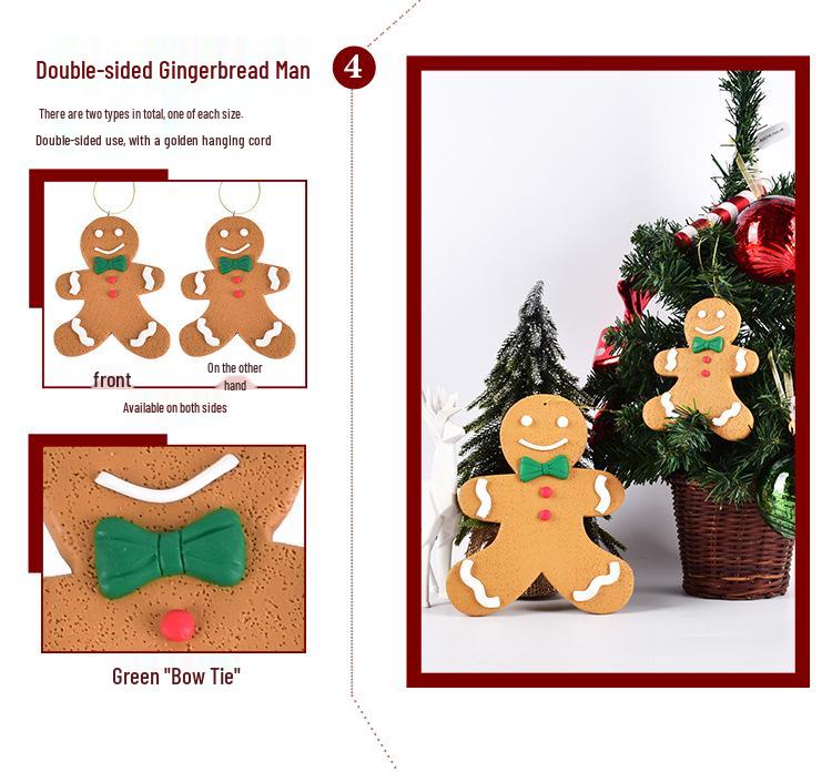 Gingerbread Man Christmas Ornaments & Photography Props for Tree & Window Decor, Children's Gifts