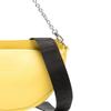 Longchamp Smile Jewelry Logo Catena e Tracolla Staccabili Borsa a Sella in Pelle di Vitello Borsa a Tracolla Piccola da Donna Giallo 10224HDS020